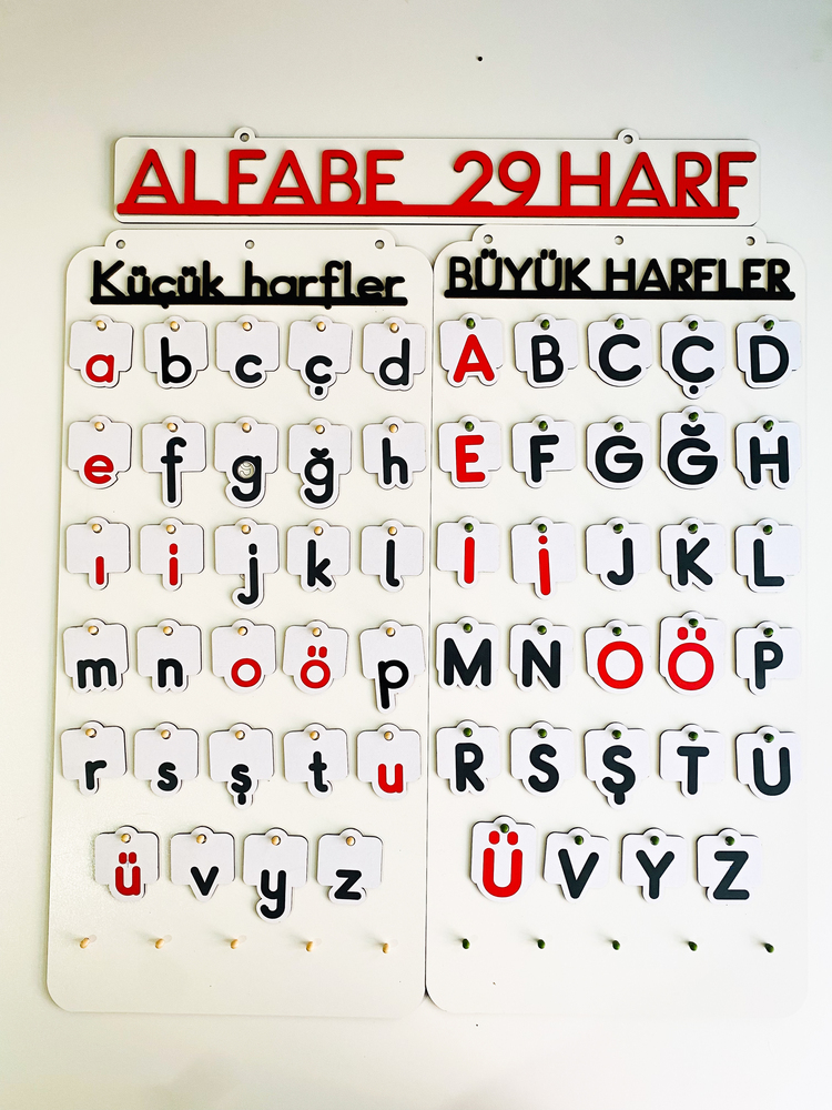 Türkçe Alfabe Seti – 29 Harf (Büyük/Küçük)