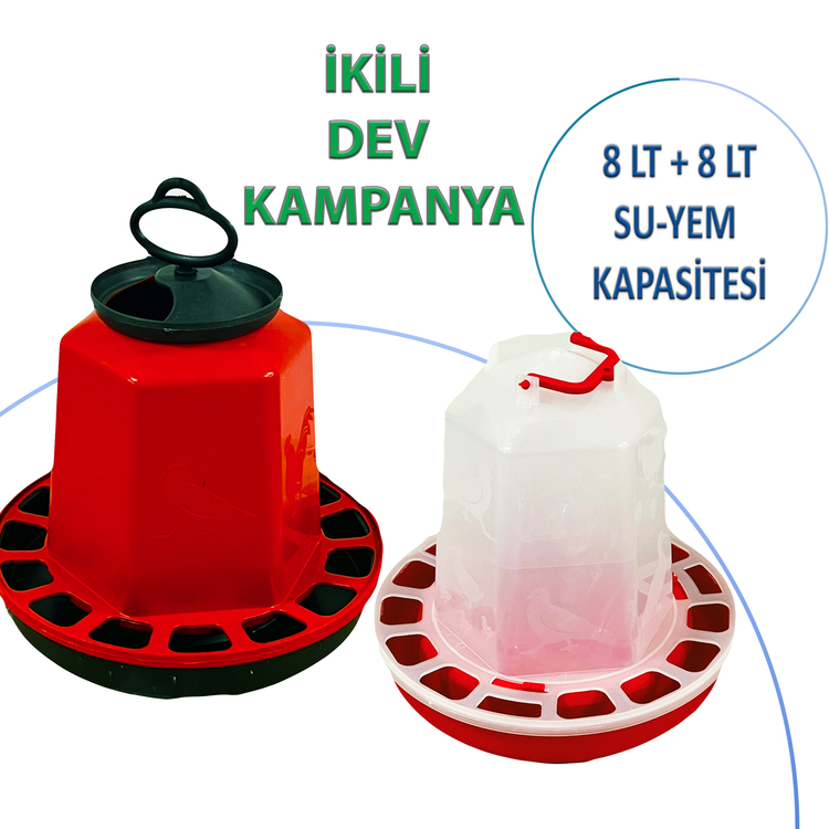 8 LT'lik İkili Kampanya: Otomatik Yemlik ve Suluk Paketi