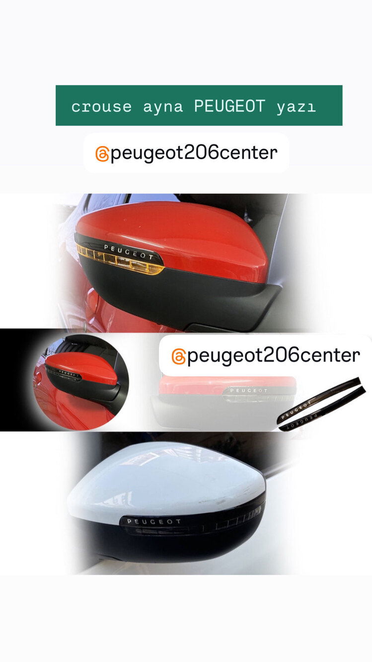 crouse ayna üstü Peugeot yazi stiler