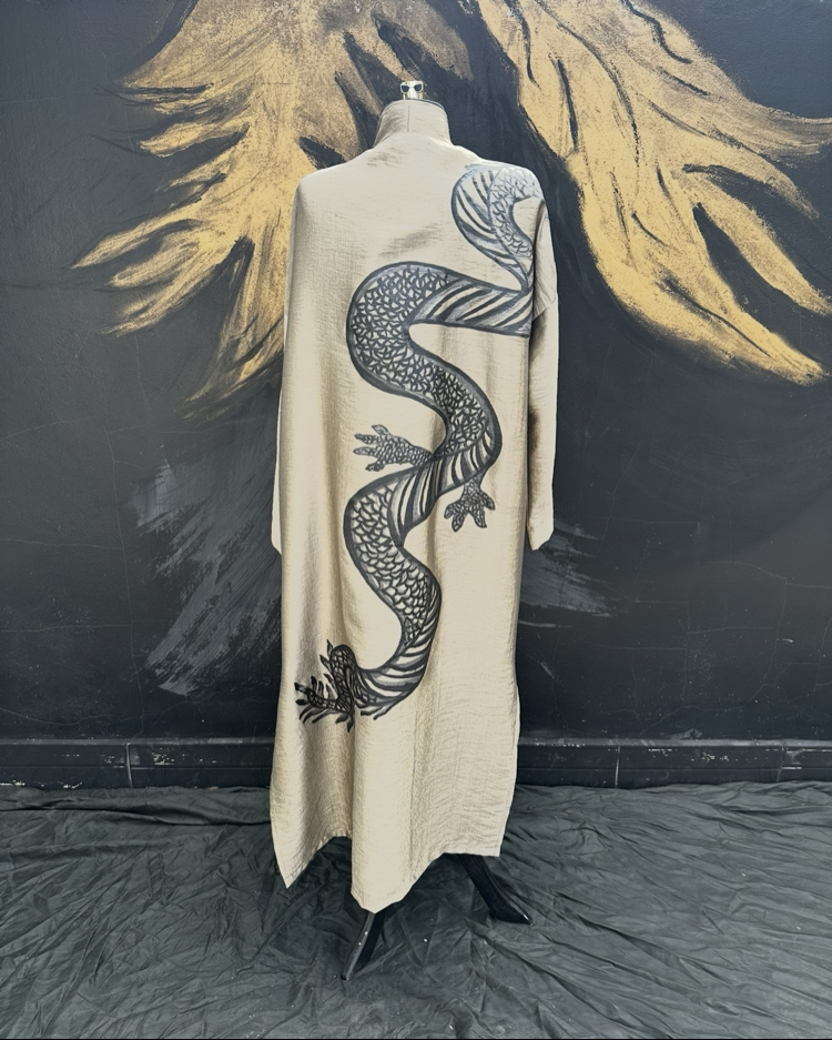 Hand-panted AI Jun Kimono