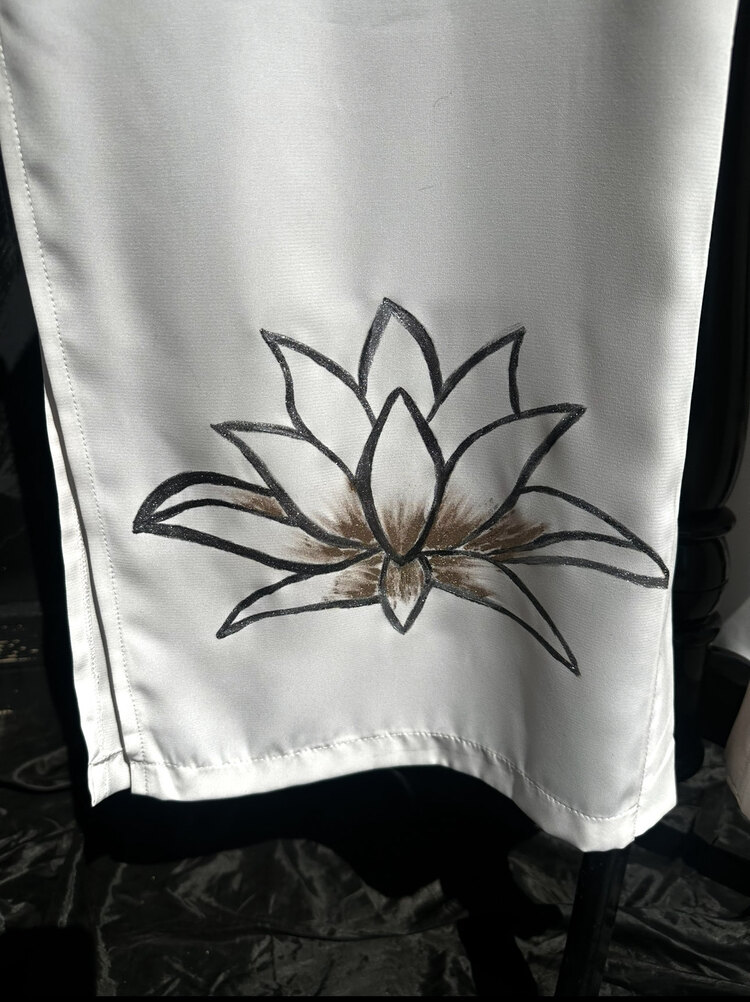 Hand-painted Lotus Kimono