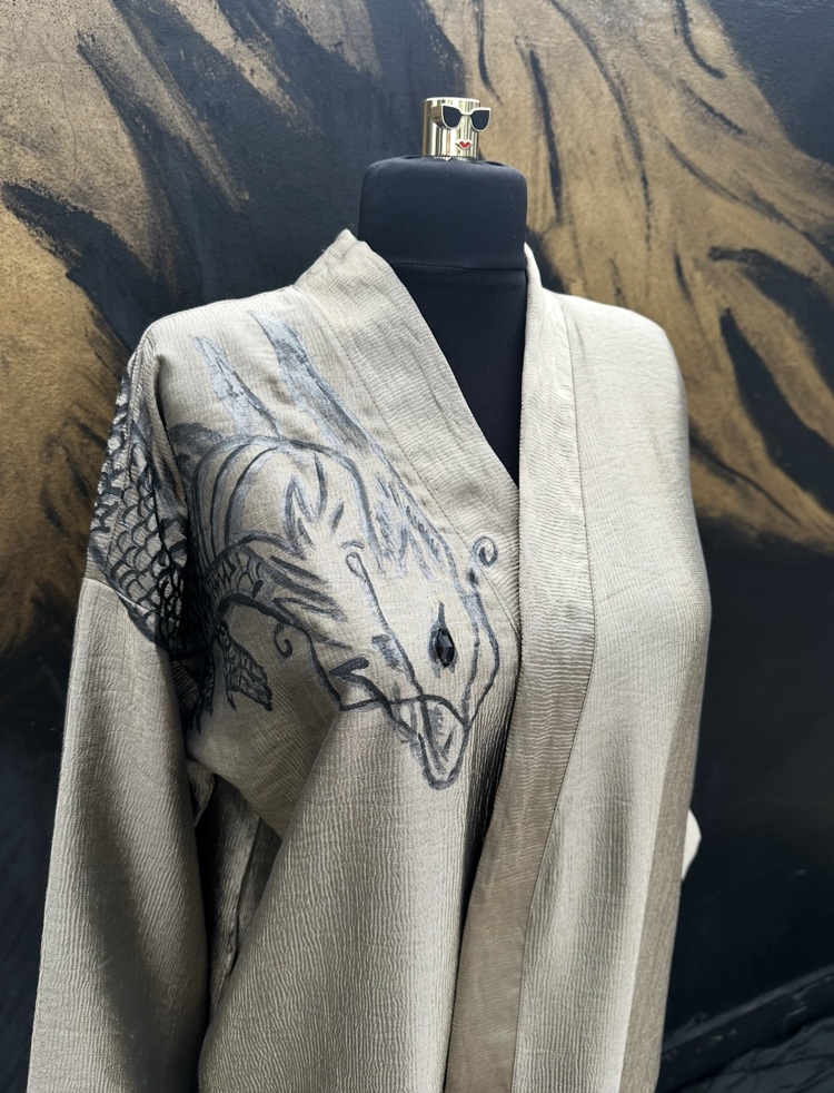 Hand-panted AI Jun Kimono