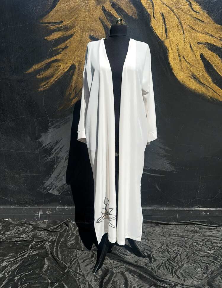 Hand-painted Lotus Kimono