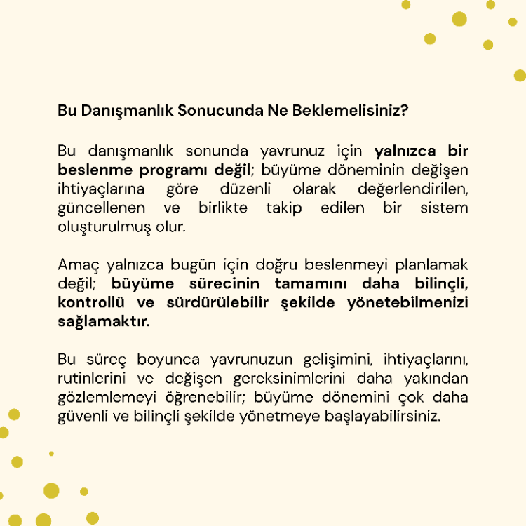Yavru Gelişim ve Beslenme Danışmanlığı