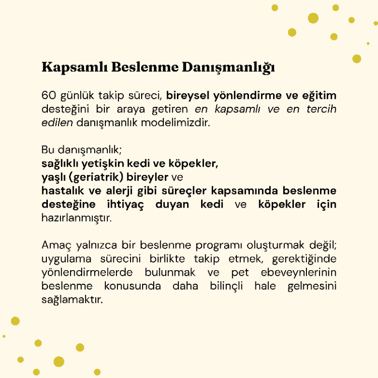 Kapsamlı Beslenme Danışmanlığı