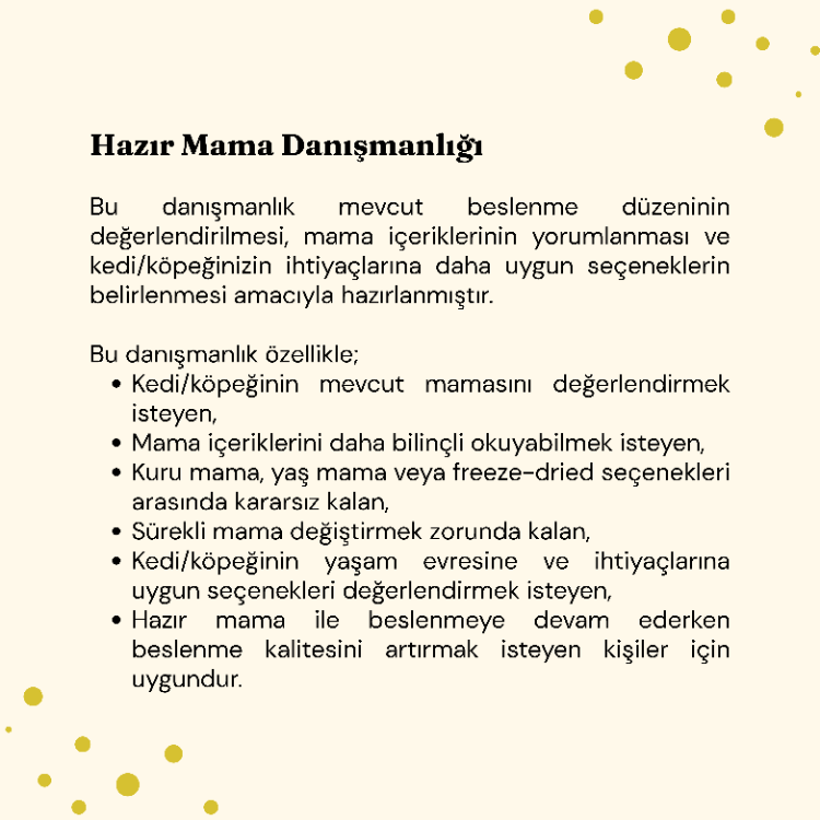 Hazır Mama Danışmanlığı