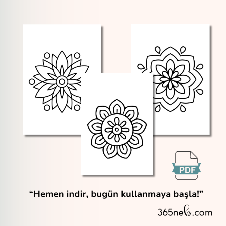 İlk Mandala Boyama Kitabı ve Odaklanma Seti 6–10 Yaş | 20 Sayfa PDF