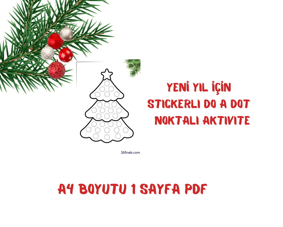 Yeni Yılda Eğlence Do-A-Dot Stickerlı Aktivite | Çocuklar İçin Noel Etkinliği | Okul Öncesi