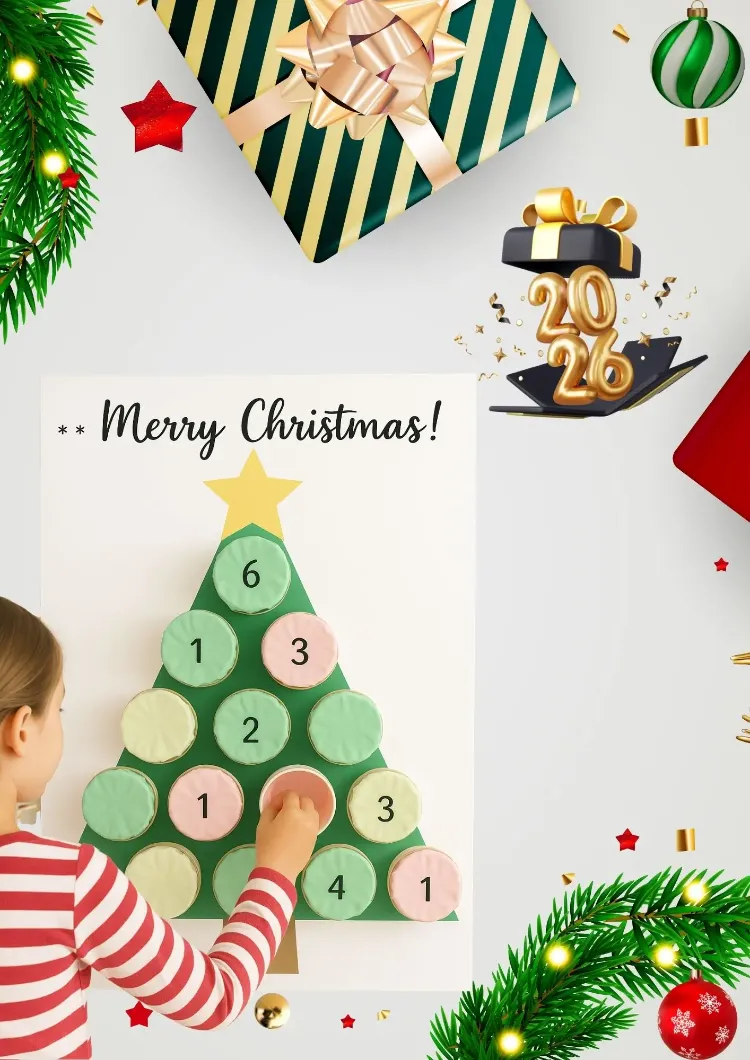 Yeni Yıla Geri Sayım Noel Ağacı Etkinliği (PDF) | 6 Günlük Görev Kartları