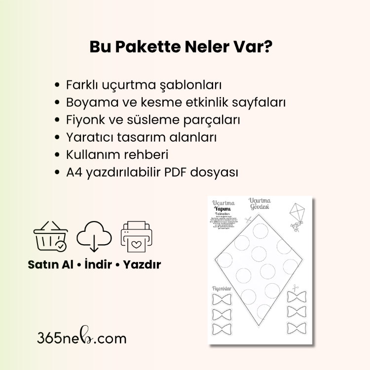 Kendi Uçurtmanı Tasarla | A4 Yazdırılabilir PDF Etkinlik Seti
