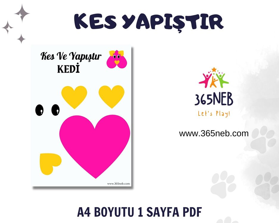 Kes ve Yapıştır Çalışma Sayfası | Okul Öncesi Kesme Uygulaması | El Sanatları