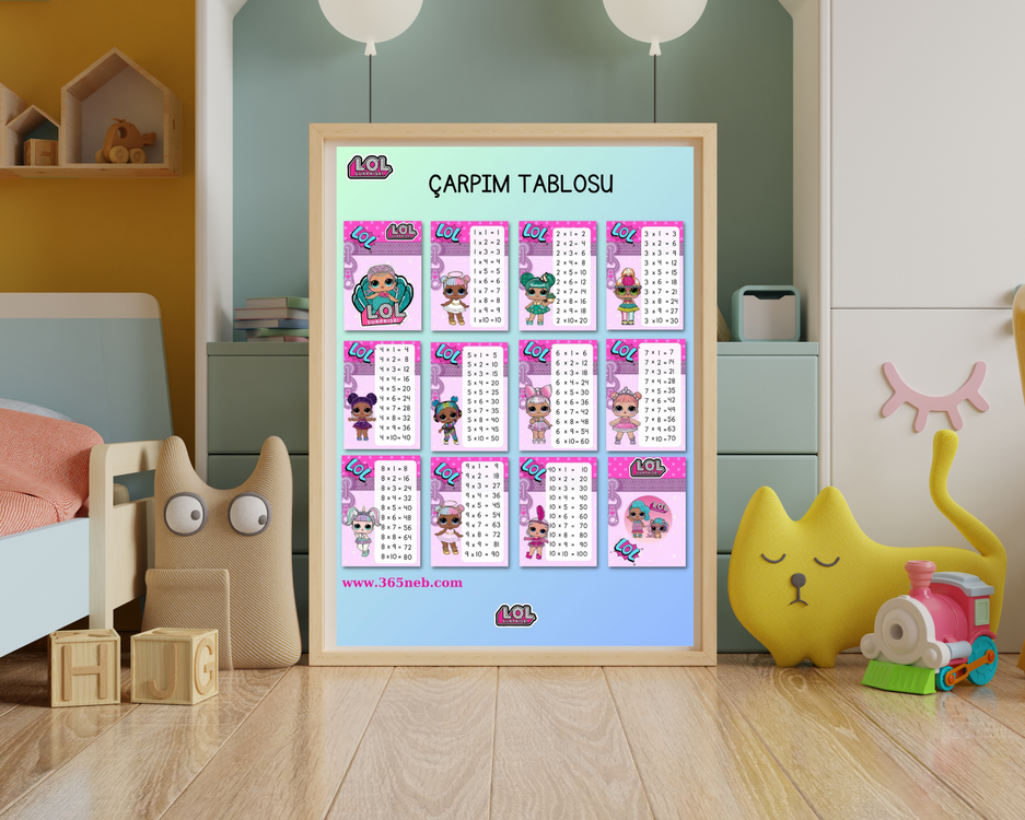 Çocuklar İçin LOL Temalı Yazdırılabilir Çarpım Tablosu |Evde Eğitim Kaynağı|