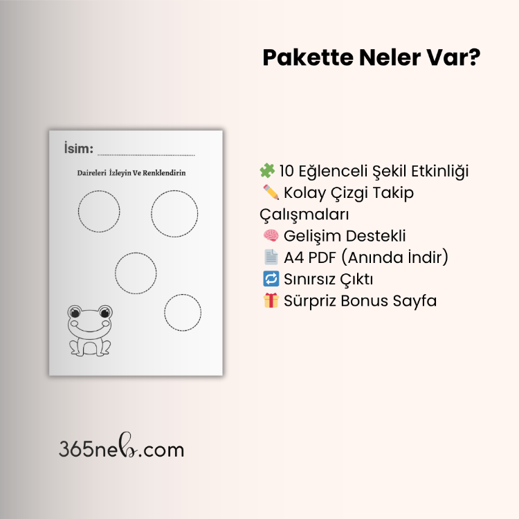 Eğlenceli Çizgi Takip & Boyama Etkinlikleri (3–5 Yaş)