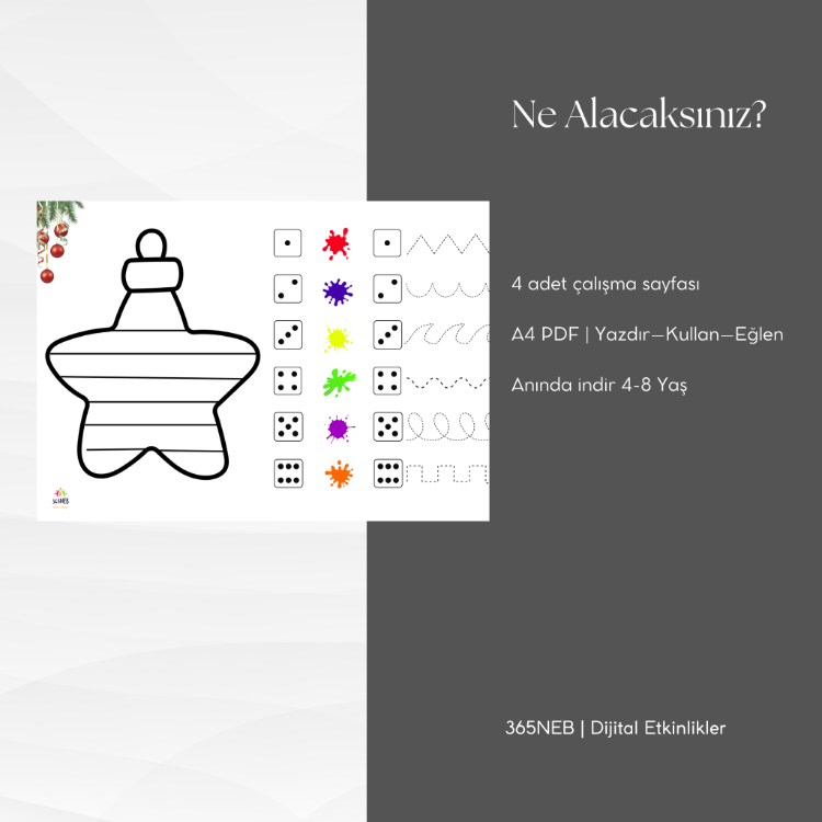 Yeni Yıl Çizgi Çalışmaları | 4–8 Yaş İçin Eğlenceli ve Ekransız Etkinlik PDF’i