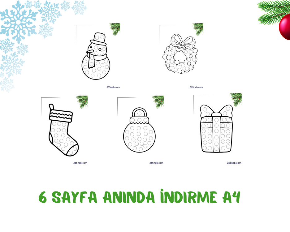 Yeni Yılda Eğlence Do-A-Dot Stickerlı Aktivite | Çocuklar İçin Noel Etkinliği | Okul Öncesi