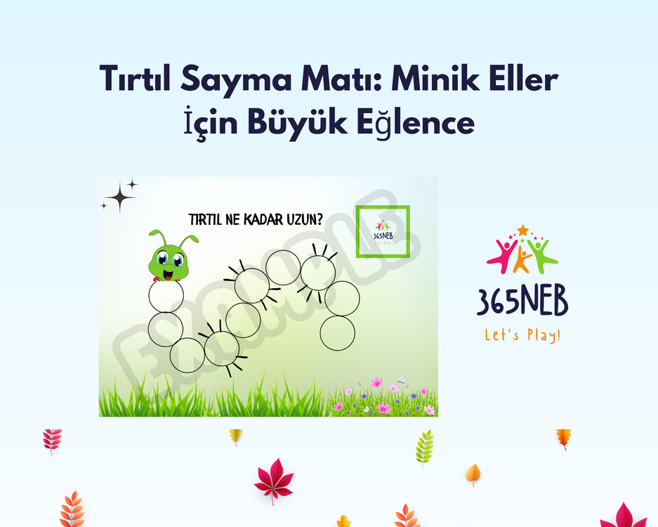 Minikler İçin Tırtıl Temalı Oyun Hamuru Sayma Matı | Yazdırılabilir Aktivite