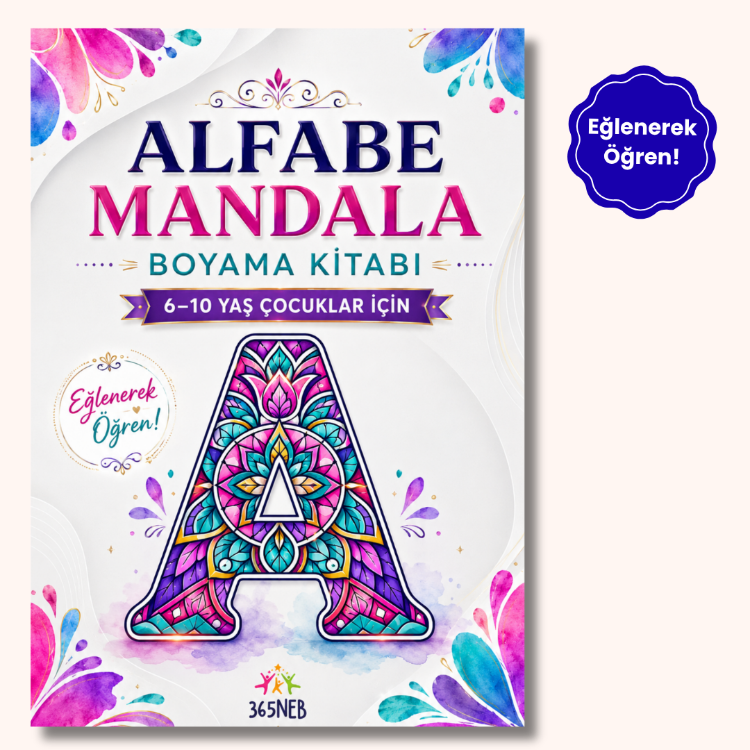Alfabe Mandala Boyama Kitabı PDF | 6–10 Yaş Çocuklar İçin Yazdırılabilir E-Kitap