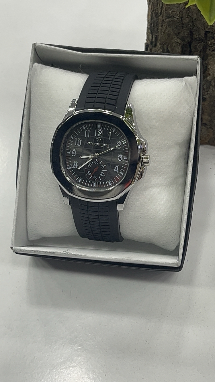 Aquanaut Sport Edition - Siyah Silikon Kordon Özel Seri Saat + Cüzdan Hediye 