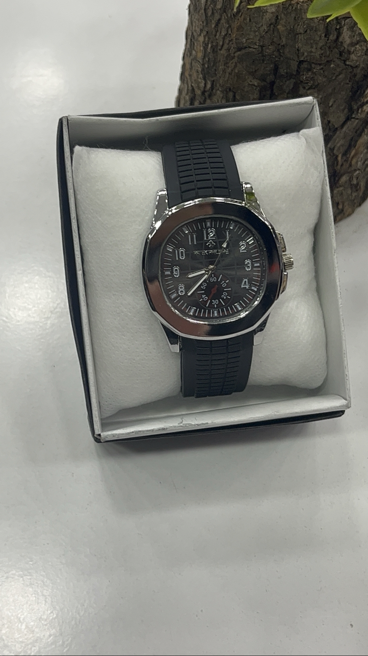 Aquanaut Sport Edition - Siyah Silikon Kordon Özel Seri Saat + Cüzdan Hediye 