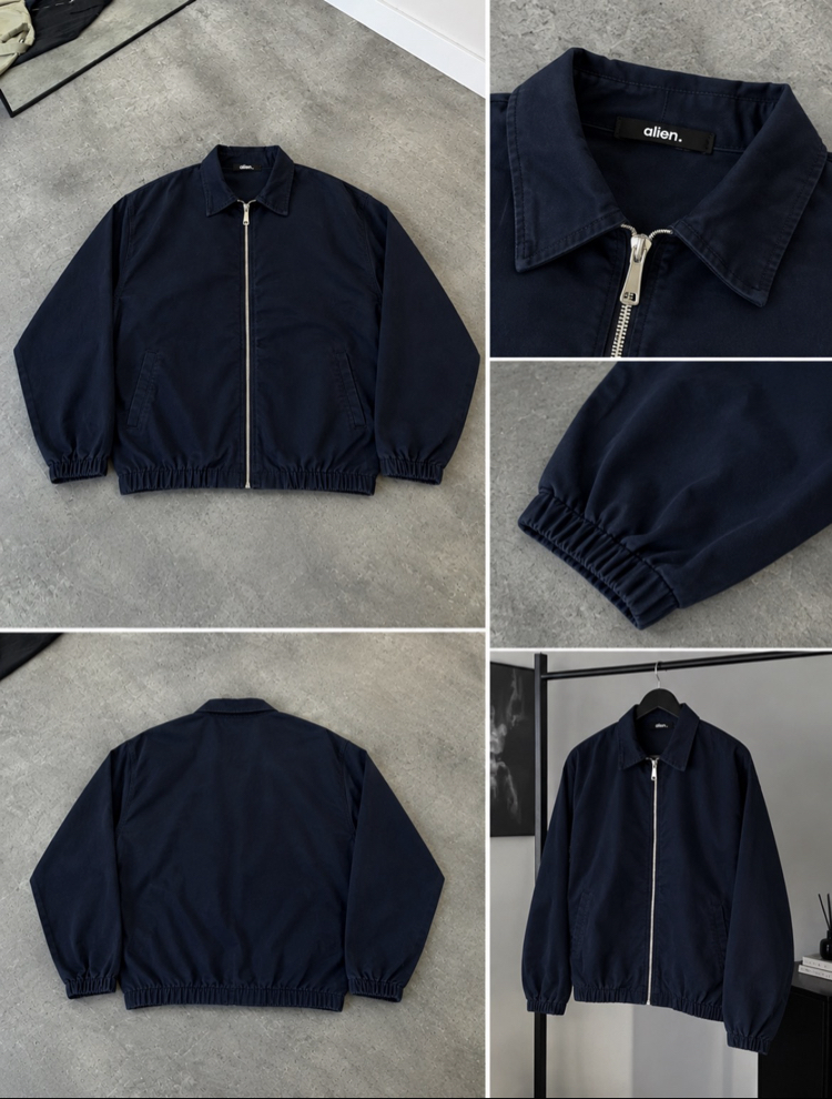 Lacivert Fermuarlı Ceket / Bomber Mont