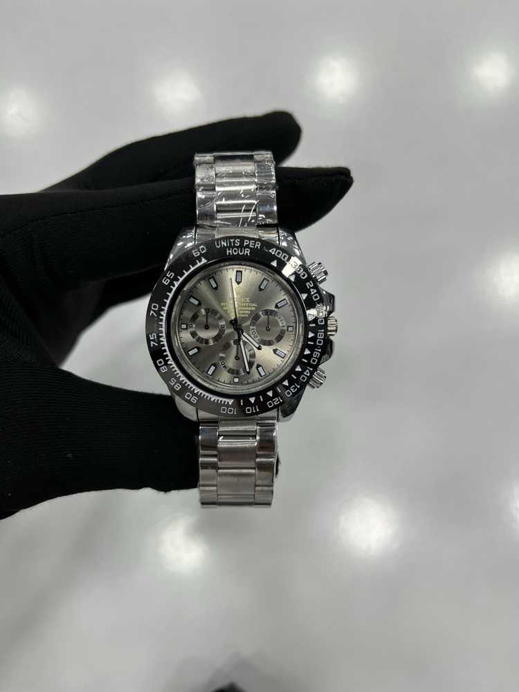Premium Daytona Serisi Gri Kadran Siyah Bezel Erkek Kol Saati
