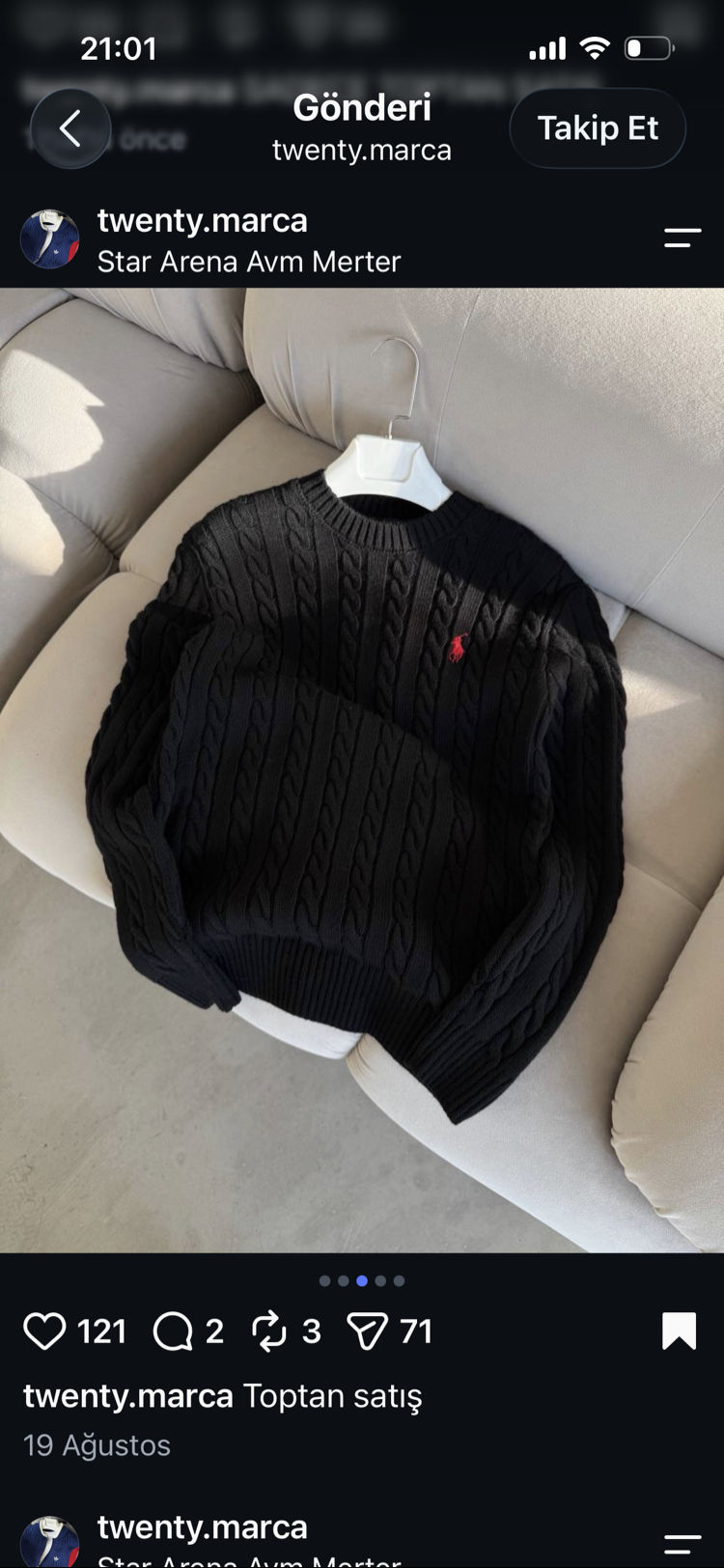 Premium Kalite Polo Saç Örgü Kışlık Kazak - Siyah