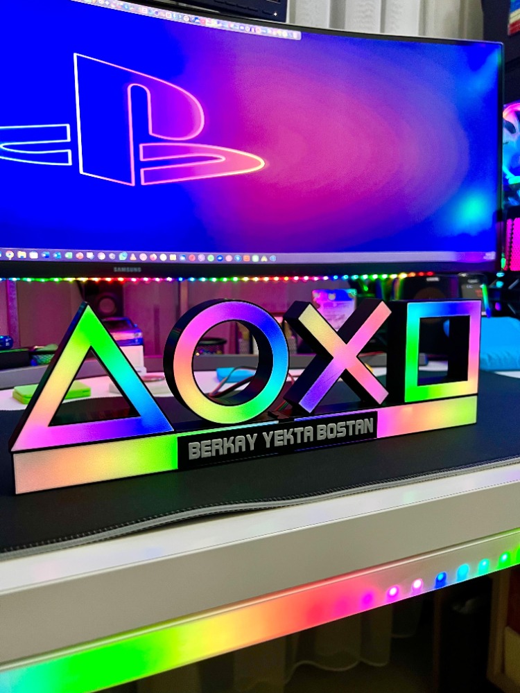 Playstation Icon Kişiye Özel Masaüstü Aydınlatma Aksesuarı