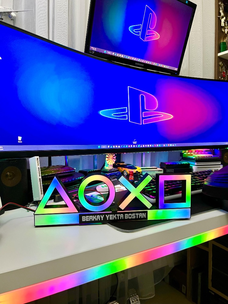 Playstation Icon Kişiye Özel Masaüstü Aydınlatma Aksesuarı
