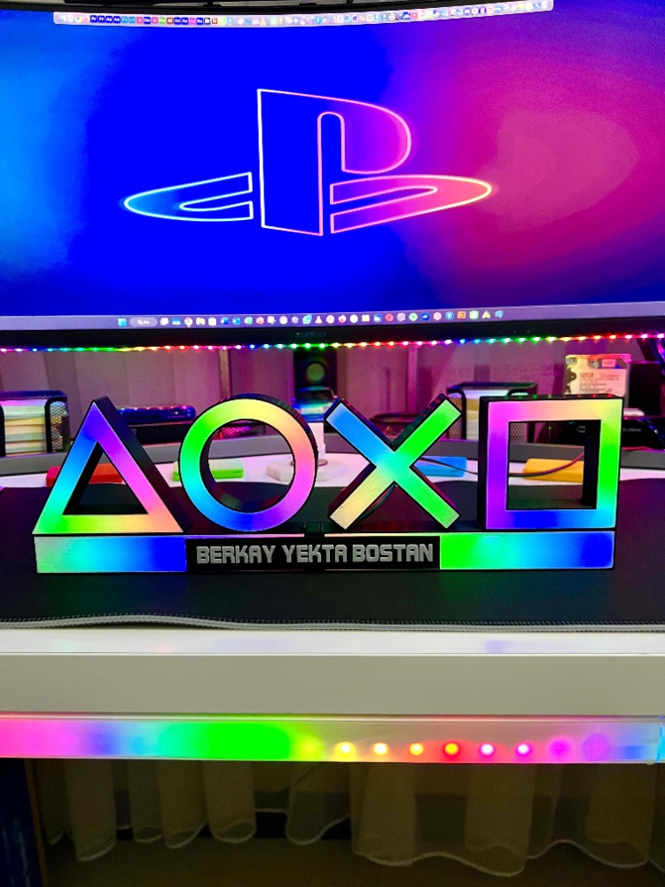 Playstation Icon Kişiye Özel Masaüstü Aydınlatma Aksesuarı