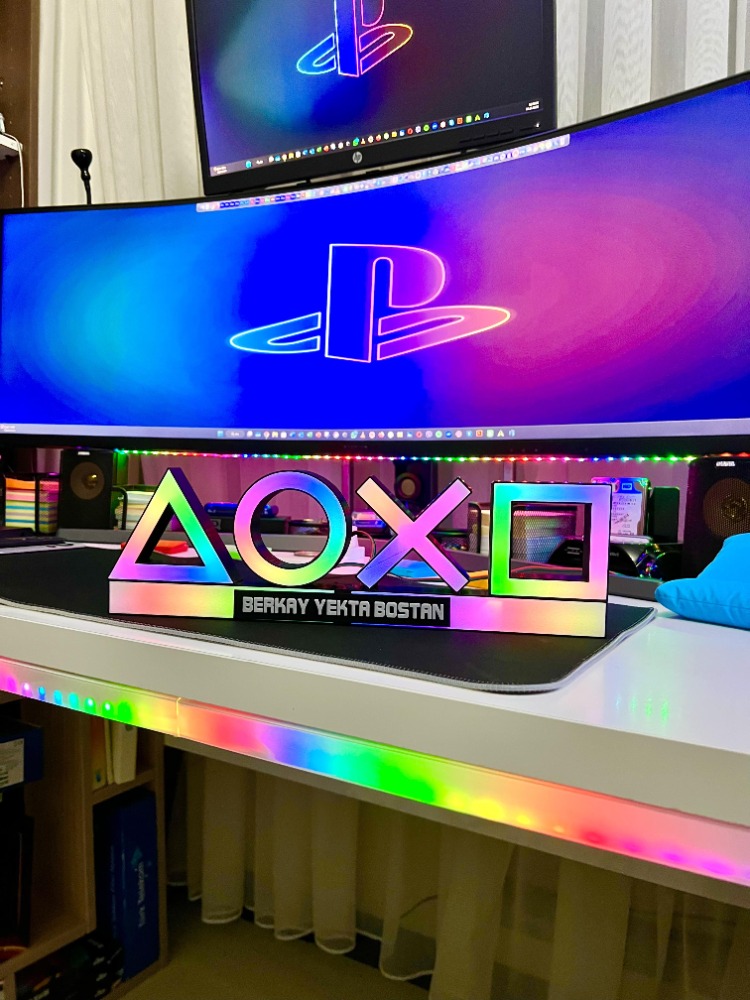 Playstation Icon Kişiye Özel Masaüstü Aydınlatma Aksesuarı