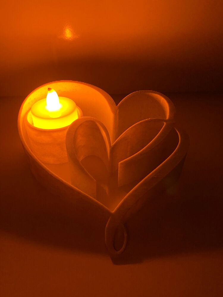 MERMER DESENLİ KALPDEN KALBE TEALIGHT MUMLUK ŞAMDAN OBJE DEKOR | 3DPLUS ...