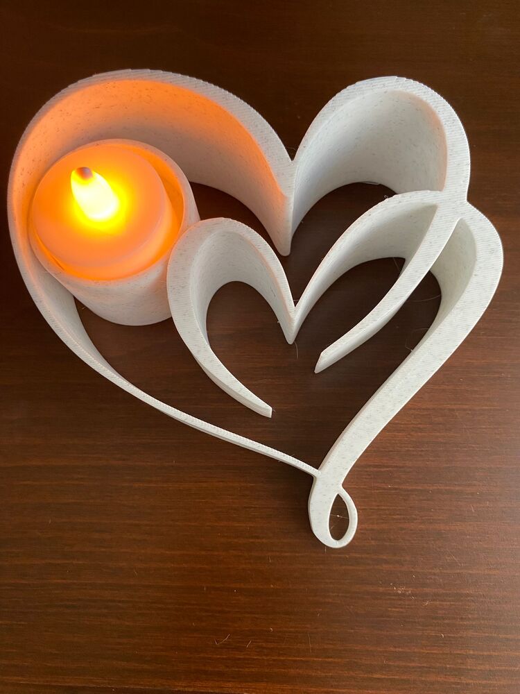 MERMER DESENLİ KALPDEN KALBE TEALIGHT MUMLUK ŞAMDAN OBJE DEKOR | 3DPLUS ...