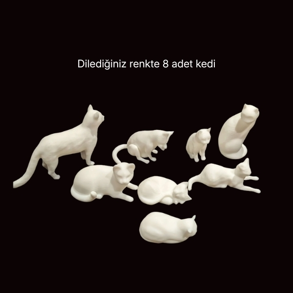 8 Adet Mini Kedi