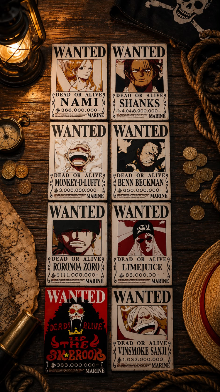 One Piece Wanted Poster Seti