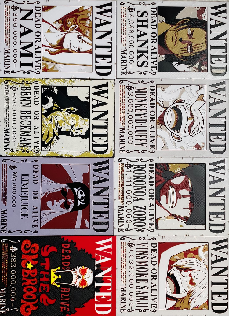 One Piece Wanted Poster Seti