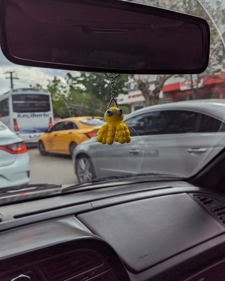 3D Hareketli Ahtapot Anahtarlık