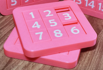 3*3 Kaydırmalı Sayı Bulmacası Sliding Puzzle 3D Baskı Zeka Oyunu