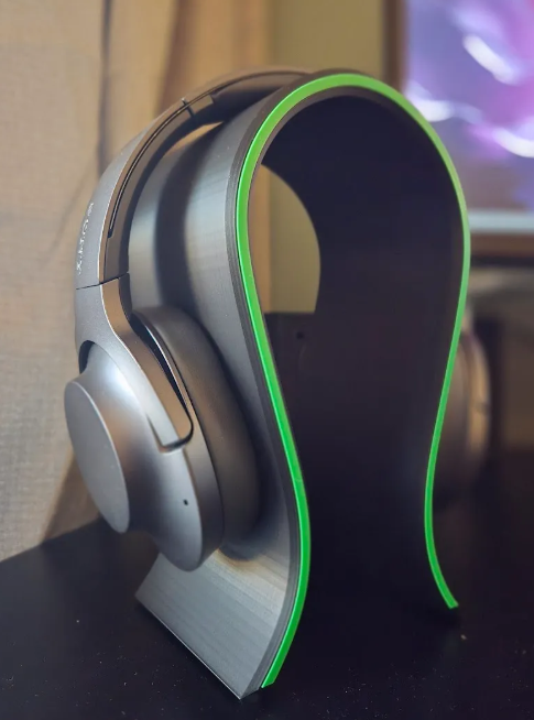 Ergonomik Oyuncu Kulaklık Standı - Çift Renk Detaylı Masa Üstü Düzenleyici 3D