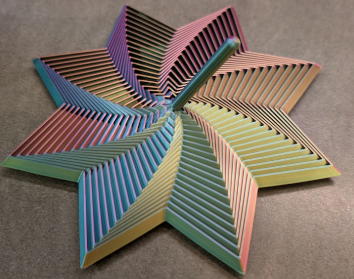 3D Baskı Geometrik Fraktal Stres Yıldızı