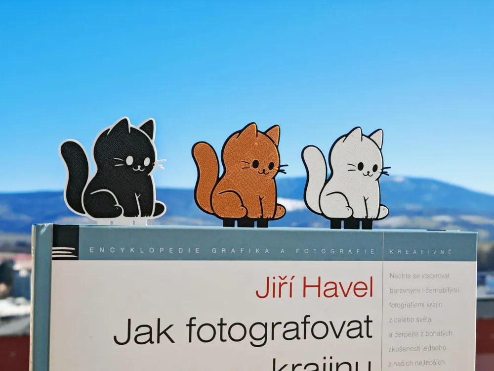 3D Baskı Sevimli Kedi Kitap Ayracı Serisi