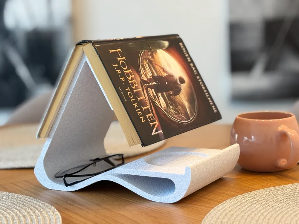 BookRest Pro: 3D Tasarım Kitap Tutucu, Bardak Altlığı ve Gözlük Standı