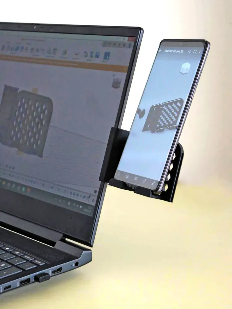 Masaüstü Düzenleyici: Laptop Kenarı Telefon Tutucu