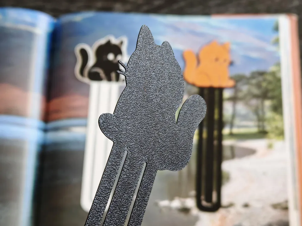 3D Baskı Sevimli Kedi Kitap Ayracı Serisi