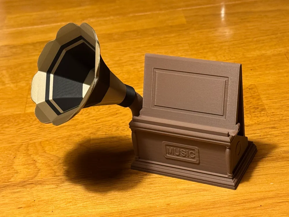 Retro Gramofon: Akustik Telefon Hoparlörü ve Standı