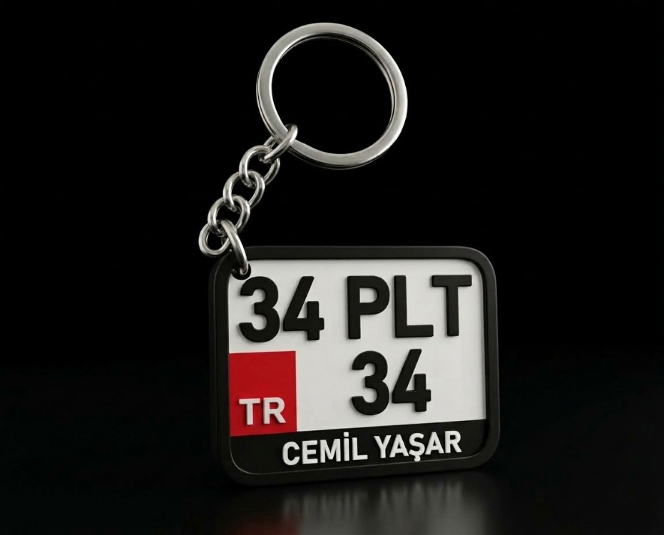 Plaka Motorsiklet Anahtarlık - KIRMIZI