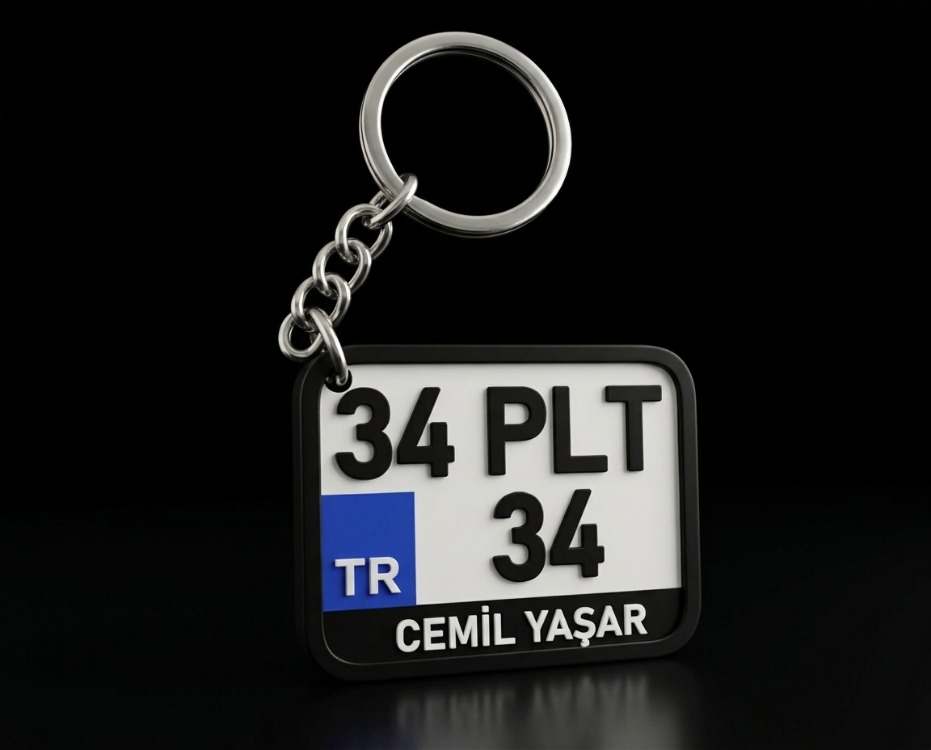 Plaka Motorsiklet Anahtarlık - MAVİ