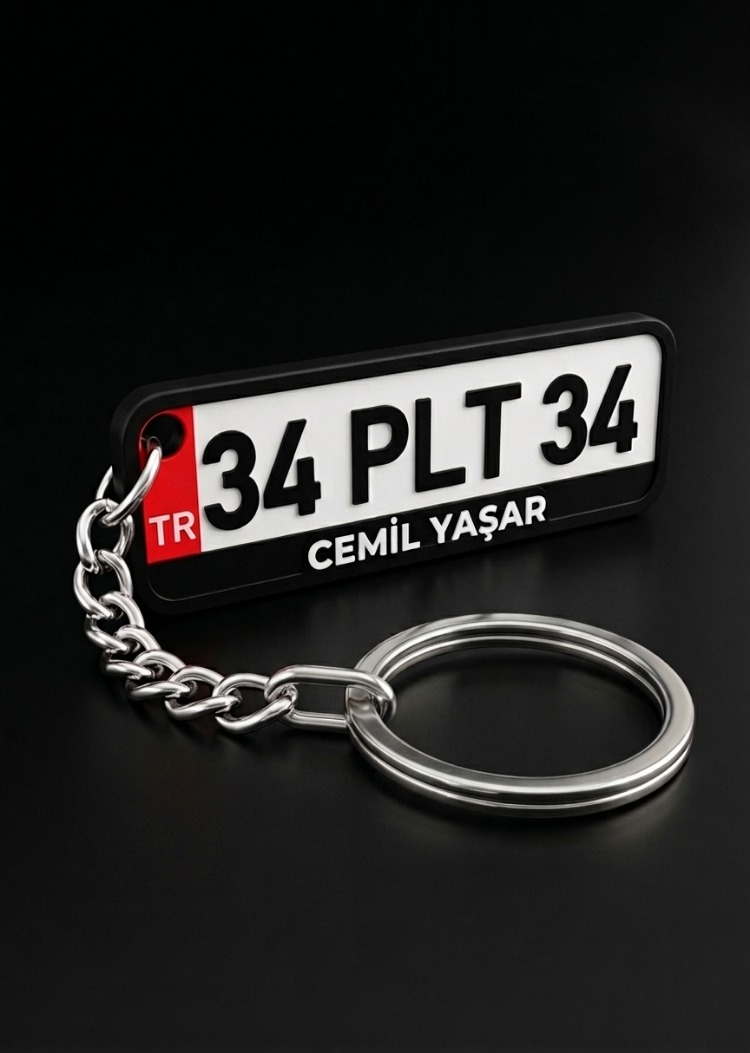 Plaka Araba Anahtarlık - KIRMIZI
