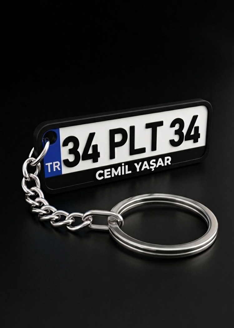 Plaka Araba Anahtarlık - MAVİ