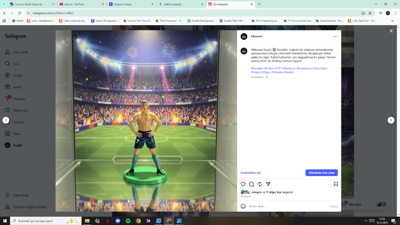 3D Cristiano Ronaldo/Figür/Real Madrid