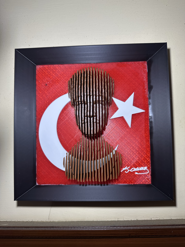 Atatürk Silüetli 3D Tasarım Tablo – Modern ve Zarif